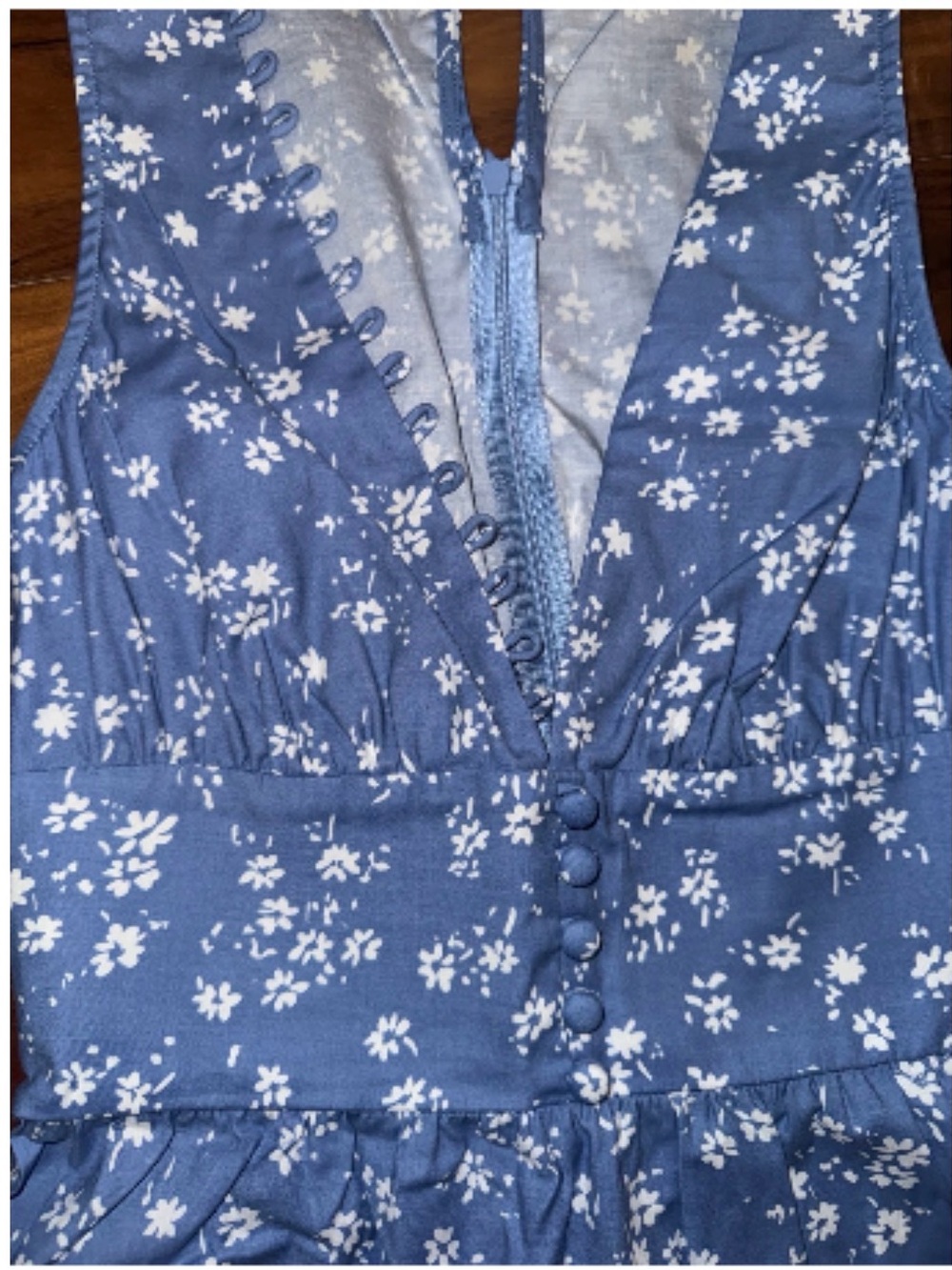 Reformation Blue Floral Smocked Girls' Dress - Picture 3 of 4